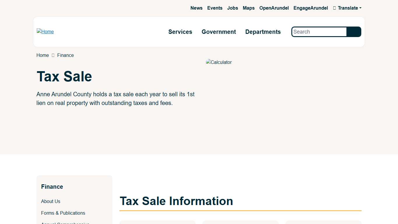 Tax Sale Anne Arundel County Government